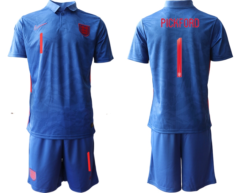 Men 2021 European Cup England away blue #1 Soccer Jersey->england jersey->Soccer Country Jersey